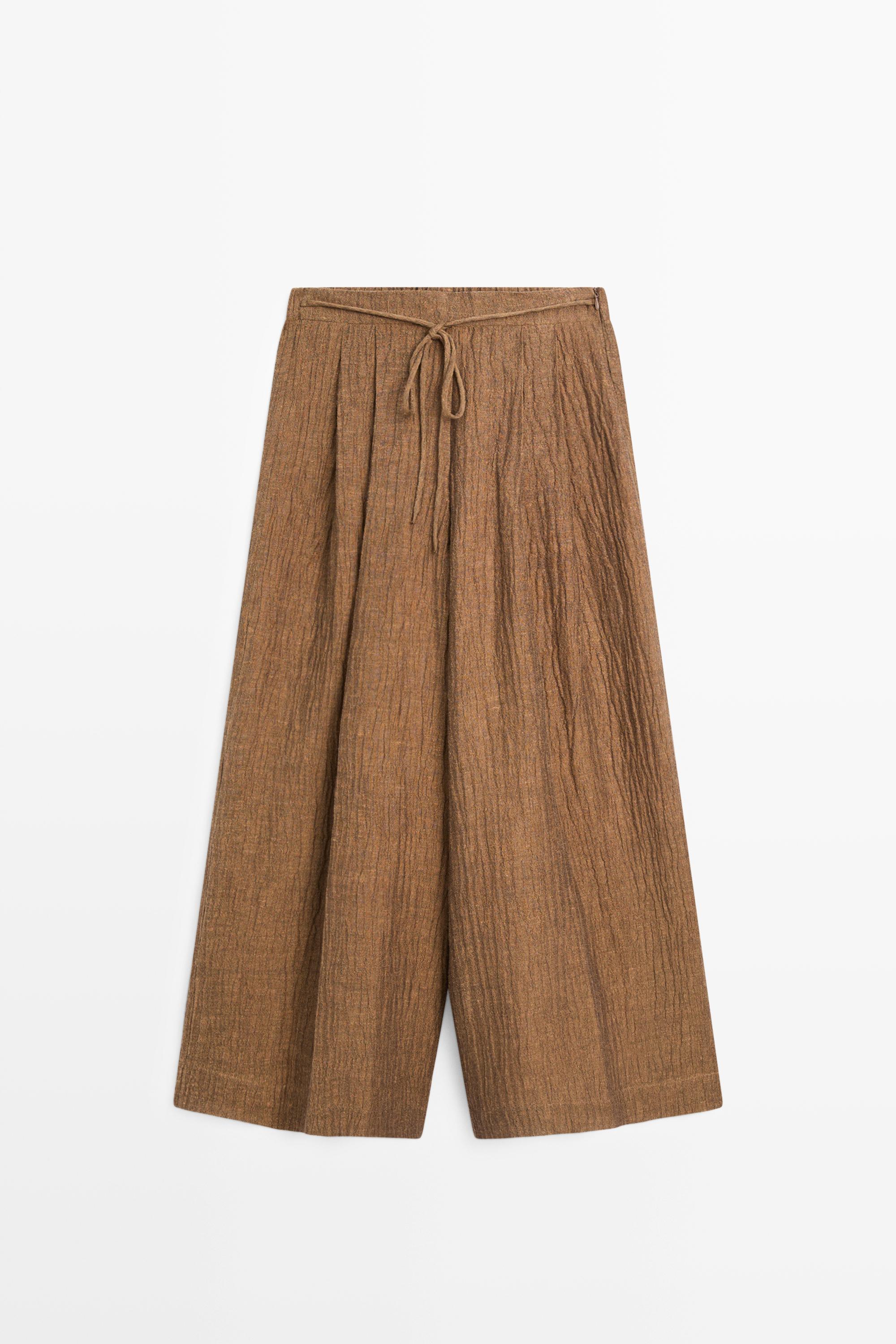 Pantalon fluide en lin mélangé